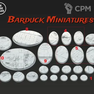 Описание картинки Базы/Подставки Mummified Undead Круглые 90х52мм от Barduck Miniatures по цене 749руб | Свободный Рынок Миниатюр - СРМ