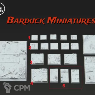 Описание картинки Базы/Подставки Mummified Undead Квадратные 50мм от Barduck Miniatures по цене 819руб | Свободный Рынок Миниатюр - СРМ