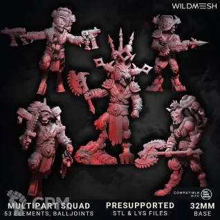 Описание картинки Chaos Wrath - Bestiarii Multipart Squad от PocketSized Prints по цене 850руб | Свободный Рынок Миниатюр - СРМ