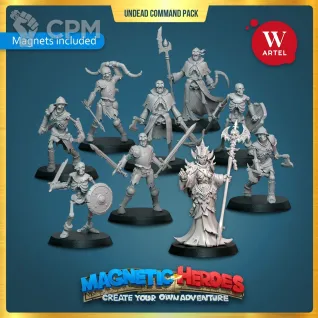 Описание картинки Комплект миниатюр Undead Command Pack от Артель W по цене 3 600руб | Свободный Рынок Миниатюр - СРМ