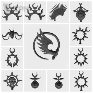 Описание картинки Slaanesh iconography от Nocte Ferro по цене 15руб | Свободный Рынок Миниатюр - СРМ