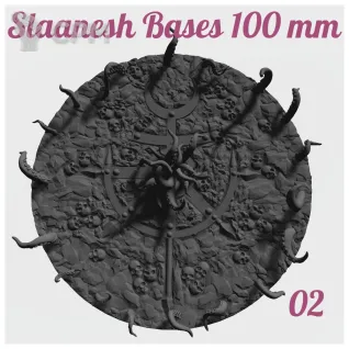Описание картинки Slaanesh Bases 100 mm Базы/Подставки от Стальные Небеса по цене 600руб | Свободный Рынок Миниатюр - СРМ