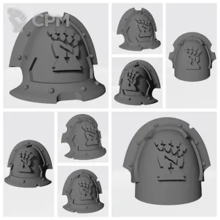 Описание картинки Red Corsairs Shoulder Pads v2 от Стальные Небеса по цене 120руб | Свободный Рынок Миниатюр - СРМ