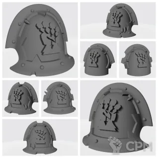 Описание картинки Red Corsairs Shoulder Pads v3 от Стальные Небеса по цене 120руб | Свободный Рынок Миниатюр - СРМ