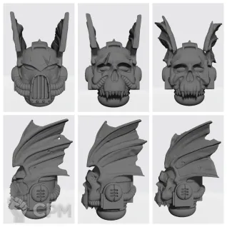 Описание картинки Night Lords Helmets v15 от Стальные Небеса по цене 45руб | Свободный Рынок Миниатюр - СРМ