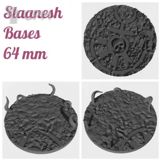 Описание картинки Slaanesh Bases 50 mm Базы/Подставки от Стальные Небеса по цене 480руб | Свободный Рынок Миниатюр - СРМ