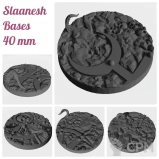Описание картинки Slaanesh Bases 40 mm Базы/Подставки от Стальные Небеса по цене 450руб | Свободный Рынок Миниатюр - СРМ