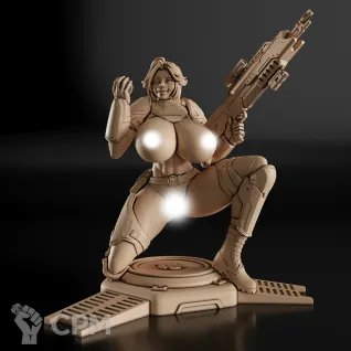 Описание картинки Helldiver Girl + Futa Фигурка (Helldivers) от GAS3TXD  по цене 4 200руб | Свободный Рынок Миниатюр - СРМ