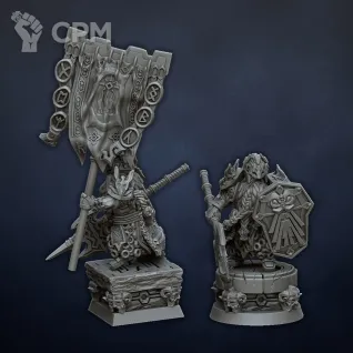 Описание картинки Dwarf King with banner от Barduck Miniatures по цене 317руб | Свободный Рынок Миниатюр - СРМ