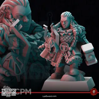 Описание картинки Dwarven Holds/Dwarf Shield Maiden от Barduck Miniatures по цене 239руб | Свободный Рынок Миниатюр - СРМ
