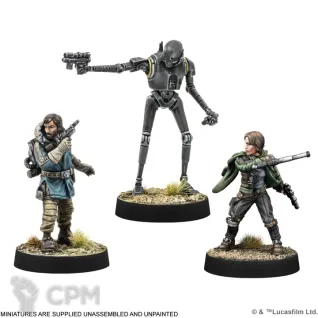 Описание картинки Star Wars: Legion – Cassian Andor, Jyn Erso &amp; K-2SO от StarkLogistics по цене 4 095руб | Свободный Рынок Миниатюр - СРМ