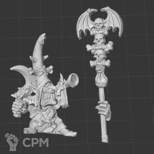 Описание картинки Night Goblin Shaman (7th Edition) от White Rhino по цене 299руб | Свободный Рынок Миниатюр - СРМ