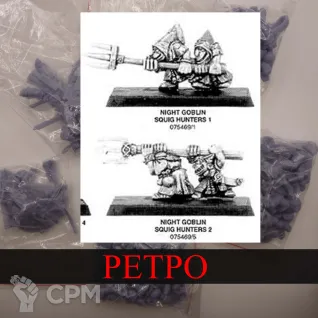 Описание картинки Night Goblin Squig Hunters от White Rhino по цене 399руб | Свободный Рынок Миниатюр - СРМ