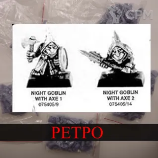 Описание картинки Night Goblin With Axe Warrior от White Rhino по цене 399руб | Свободный Рынок Миниатюр - СРМ