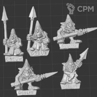 Описание картинки Night Goblin With Spear Warrior от White Rhino по цене 599руб | Свободный Рынок Миниатюр - СРМ