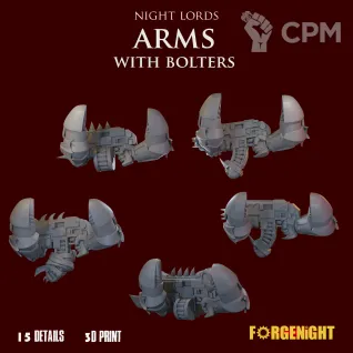 Описание картинки Night Lords arms with bolters от ForgeNight по цене 250руб | Свободный Рынок Миниатюр - СРМ