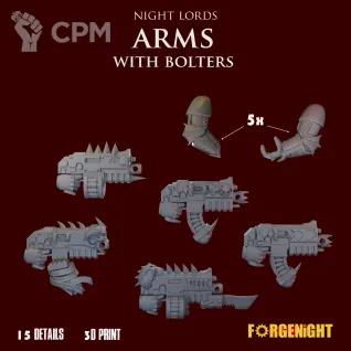 Описание картинки Night Lords arms with bolters от ForgeNight по цене 250руб | Свободный Рынок Миниатюр - СРМ