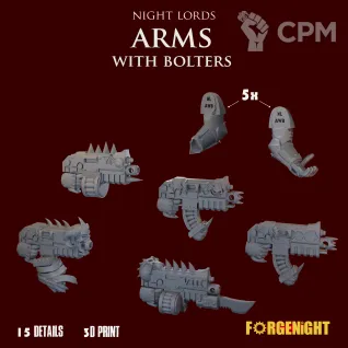 Описание картинки Night Lords arms with bolters от ForgeNight по цене 250руб | Свободный Рынок Миниатюр - СРМ