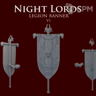 Описание картинки Night Lords Astartes Banner V1 от ForgeNight по цене 325руб | Свободный Рынок Миниатюр - СРМ