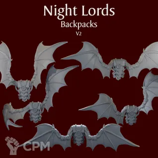 Описание картинки Night Lords Backpacks V2 wings от ForgeNight по цене 300руб | Свободный Рынок Миниатюр - СРМ