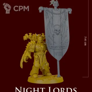 Описание картинки Night Lords Astartes Banner V1 от ForgeNight по цене 325руб | Свободный Рынок Миниатюр - СРМ