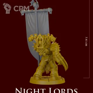 Описание картинки Night Lords Astartes Banner V1 от ForgeNight по цене 325руб | Свободный Рынок Миниатюр - СРМ