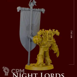 Описание картинки Night Lords Astartes Banner V1 от ForgeNight по цене 325руб | Свободный Рынок Миниатюр - СРМ