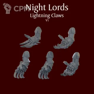 Описание картинки Night Lords Lightning Claws V1 right hand от ForgeNight по цене 250руб | Свободный Рынок Миниатюр - СРМ