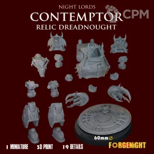 Описание картинки Night Lords Contemptor Relic Dreadnought V1 от ForgeNight по цене 1 300руб | Свободный Рынок Миниатюр - СРМ