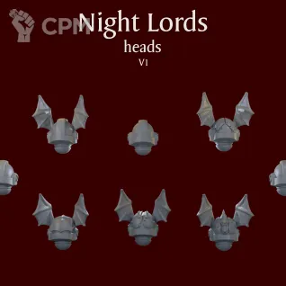 Описание картинки Night Lords heads V1 от ForgeNight по цене 350руб | Свободный Рынок Миниатюр - СРМ
