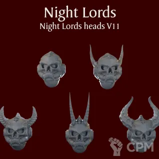Описание картинки Night Lords heads V11 от ForgeNight по цене 200руб | Свободный Рынок Миниатюр - СРМ