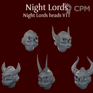 Описание картинки Night Lords heads V11 от ForgeNight по цене 200руб | Свободный Рынок Миниатюр - СРМ