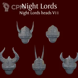 Описание картинки Night Lords heads V11 от ForgeNight по цене 200руб | Свободный Рынок Миниатюр - СРМ