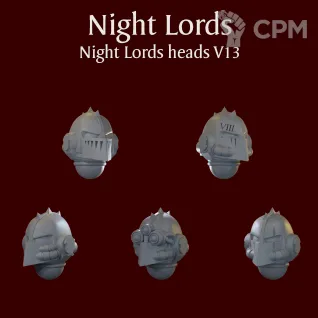Описание картинки Night Lords heads V13 от ForgeNight по цене 200руб | Свободный Рынок Миниатюр - СРМ