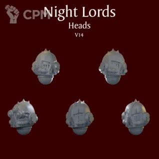 Описание картинки Night Lords heads V14 от ForgeNight по цене 200руб | Свободный Рынок Миниатюр - СРМ