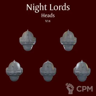 Описание картинки Night Lords heads V14 от ForgeNight по цене 200руб | Свободный Рынок Миниатюр - СРМ