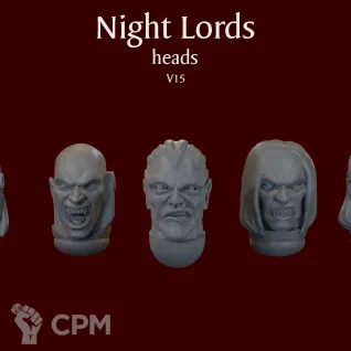 Описание картинки Night Lords heads V15 от ForgeNight по цене 200руб | Свободный Рынок Миниатюр - СРМ
