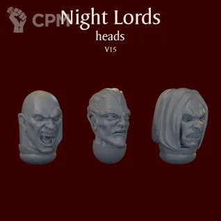 Описание картинки Night Lords heads V15 от ForgeNight по цене 200руб | Свободный Рынок Миниатюр - СРМ