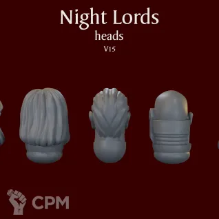 Описание картинки Night Lords heads V15 от ForgeNight по цене 200руб | Свободный Рынок Миниатюр - СРМ