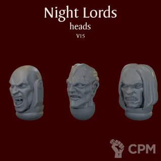 Описание картинки Night Lords heads V15 от ForgeNight по цене 200руб | Свободный Рынок Миниатюр - СРМ