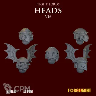 Описание картинки Night Lords Heads V16 от ForgeNight по цене 250руб | Свободный Рынок Миниатюр - СРМ
