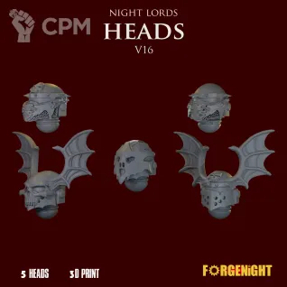 Описание картинки Night Lords Heads V16 от ForgeNight по цене 250руб | Свободный Рынок Миниатюр - СРМ