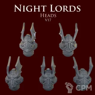 Описание картинки Night Lords Heads V17 от ForgeNight по цене 200руб | Свободный Рынок Миниатюр - СРМ