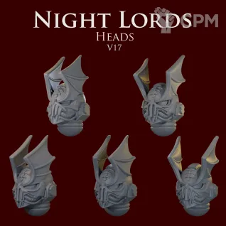 Описание картинки Night Lords Heads V17 от ForgeNight по цене 200руб | Свободный Рынок Миниатюр - СРМ