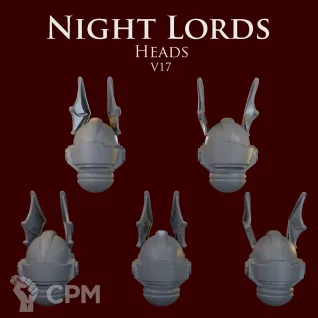 Описание картинки Night Lords Heads V17 от ForgeNight по цене 200руб | Свободный Рынок Миниатюр - СРМ