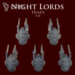 Описание картинки Night Lords Heads V18 от ForgeNight по цене 200руб | Свободный Рынок Миниатюр - СРМ