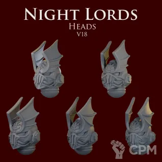 Описание картинки Night Lords Heads V18 от ForgeNight по цене 200руб | Свободный Рынок Миниатюр - СРМ
