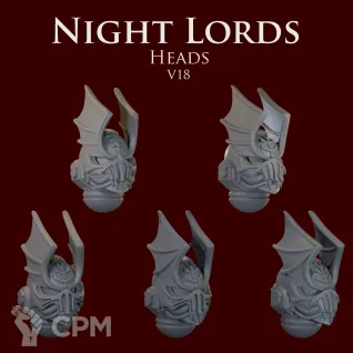 Описание картинки Night Lords Heads V18 от ForgeNight по цене 200руб | Свободный Рынок Миниатюр - СРМ