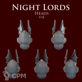 Описание картинки Night Lords Heads V18 от ForgeNight по цене 200руб | Свободный Рынок Миниатюр - СРМ