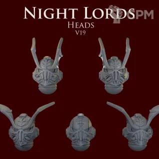 Описание картинки Night Lords Heads V19 от ForgeNight по цене 200руб | Свободный Рынок Миниатюр - СРМ
